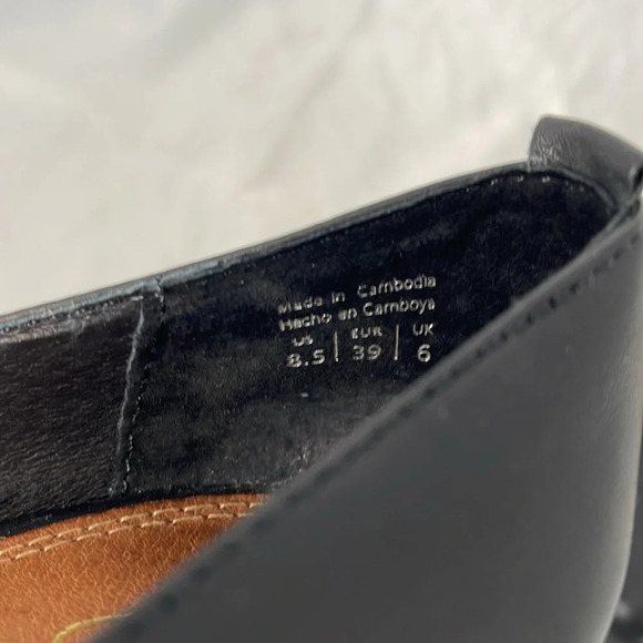 ALDO Black Genuine Leather Platform Pumps Shoes Heels Round Toe 8.5 - Picture 10 of 14